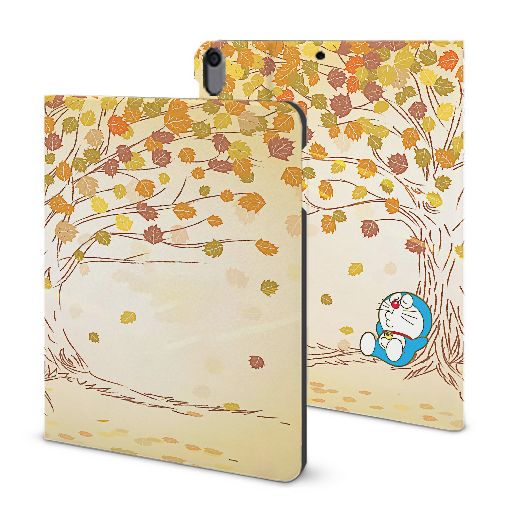 （画像用） ドラえもん Doraemon IPad ケース ブック型 PUレザー TPU 耐衝撃 軽量 薄型 ペン収納なし 全面保護 IPad 各モデル対応